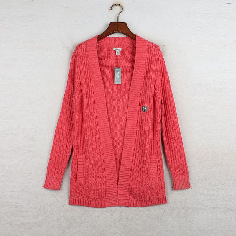 House Autumn and Winter New Arrival Export European and American Women's Clothing Pure Cotton Inverness Knitwear Cardigan Mid Length Long Length