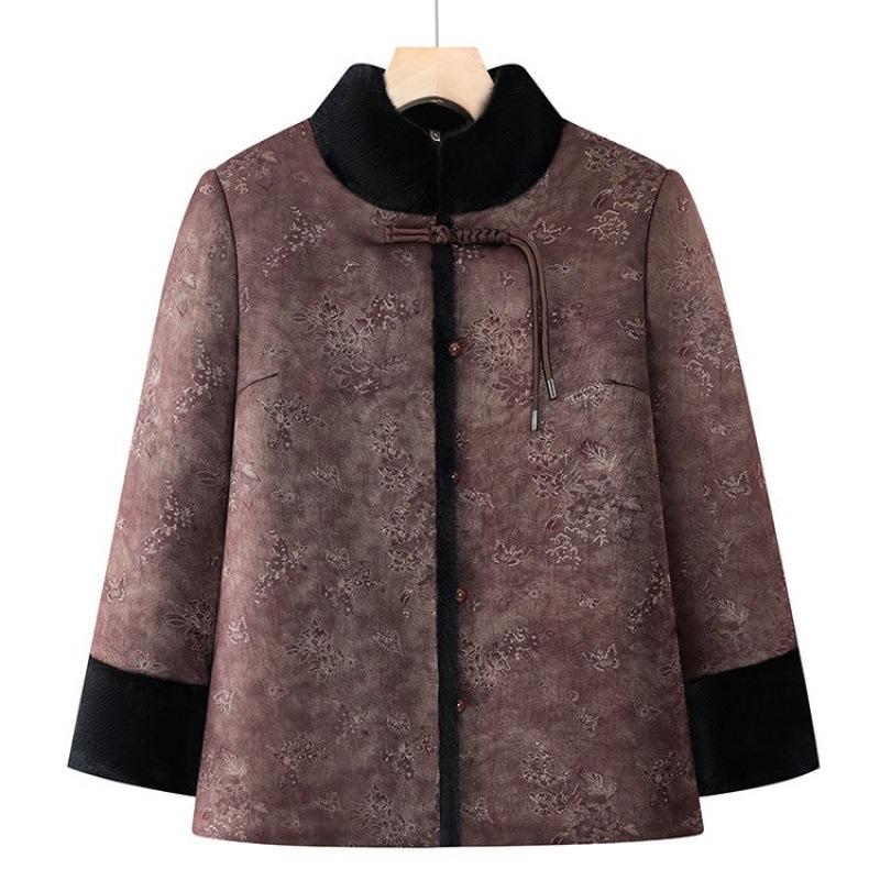 Winter thick padded jacket jacket velvet old lady padded jacket to keep warm
