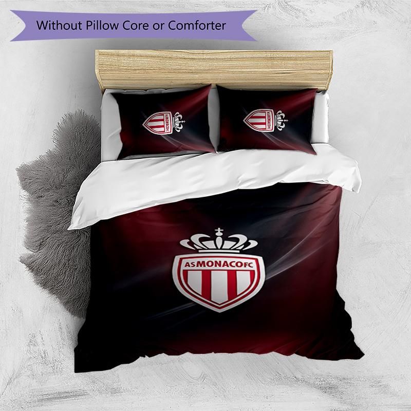 Monaco FC Printed 3PCS Bedding Set Breathable Duvet Cover with Pillowcases Decorative Bed Linen for Bedroom Home