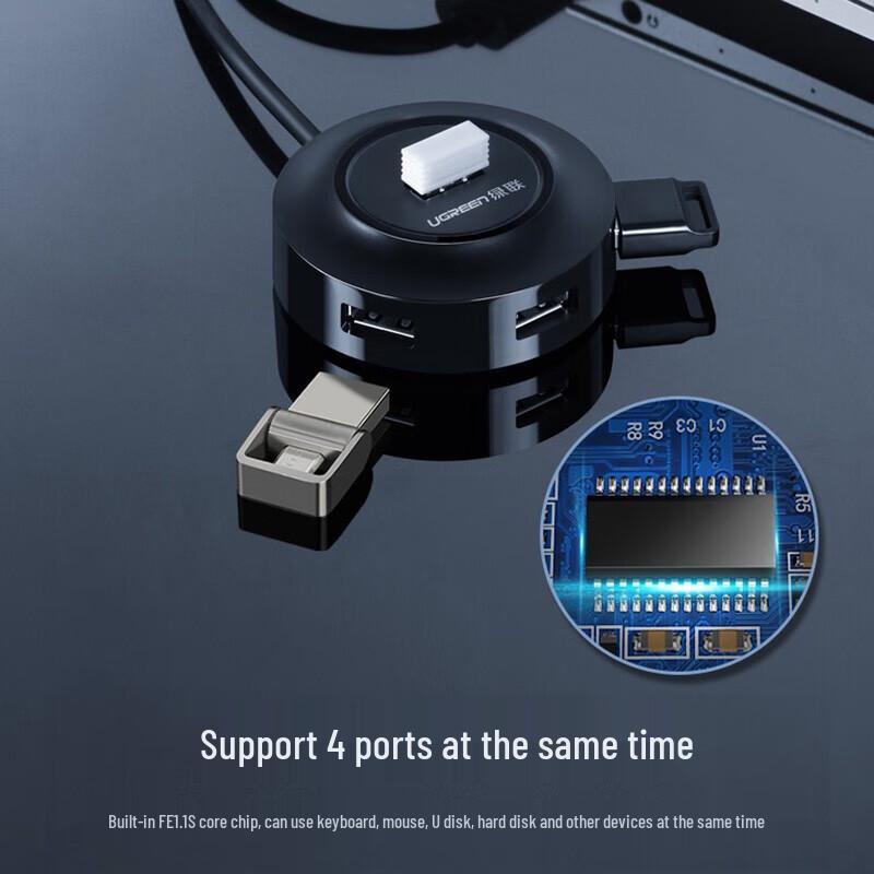 UGREEN USB 2.0 4-Port OTG Hub with Power Port