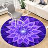 1pc Purple Lotus Chair Carpet for Office, Round Non-Slip Durable Large Size Office Carpet, Suitable for Office, Beautiful Decoration