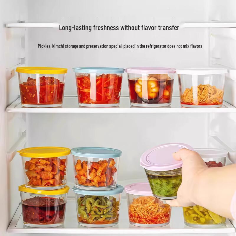 Set of 4 Food-Grade Glass Pickle Jars with Lids