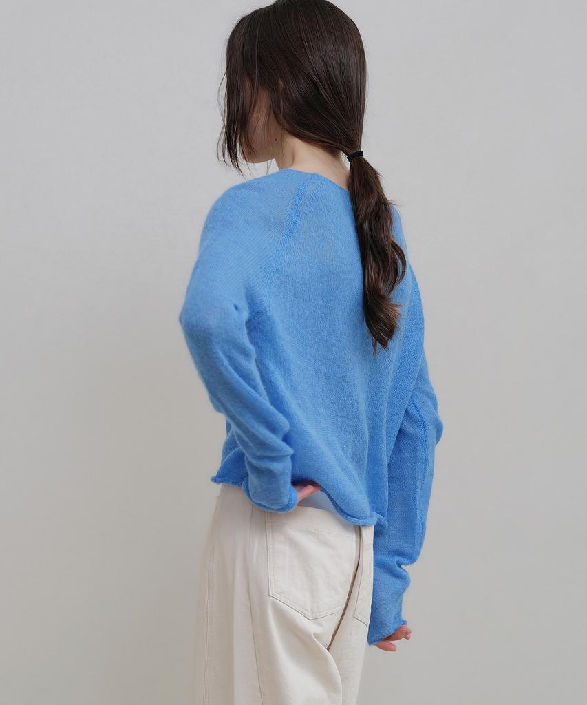 ANDNEEDS Boat Neck Sheer Knit (Blue)