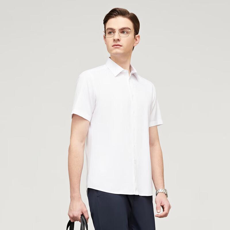 YOUNGOR Men s Plaid Easy-Care Short Sleeve Shirt 42