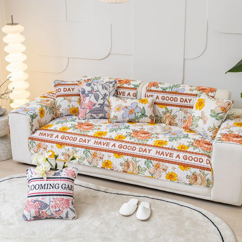 Quilted Sofa Towel Cushion Four Season Universal Slipcover Non-slip Cloth Sofa Covers for Living Room Couch Sofa Towel
