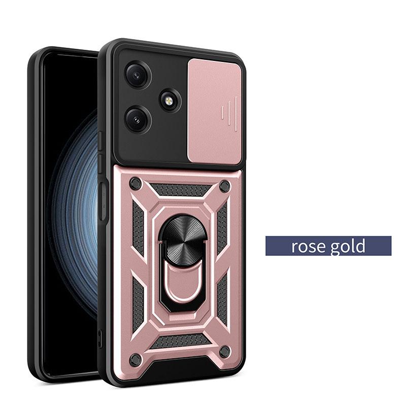 

For Xiaomi Redmi 13 Case Redmi 13 4G Cover Redmi 13 5G Magnetic Ring Holder Armor Phone Case Slide Camera Protect Back Cover Redmi 13 4G