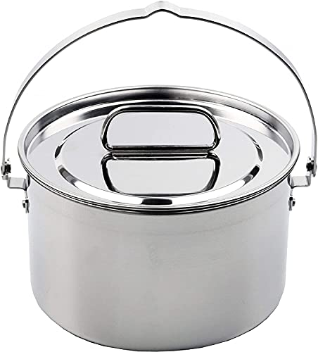 [Amazon.co.jp Exclusive] Captain Stag Stainless Steel Cookware Set, Medium Set, Made In Japan, Tsubame-Sanjo, Laguna UY-7033, Silver, Medium Size