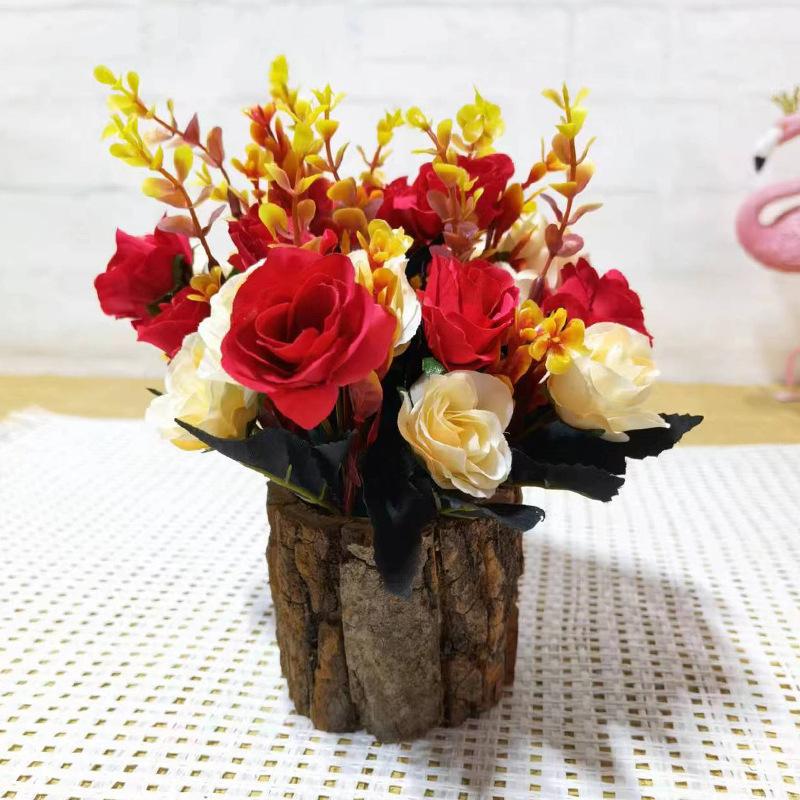 Dekoracja Biurka Sztuka Kwiatowa Kora Drzewa Wiadro na Kwiaty Kreatywne Kwiaty Doniczkowe Materiały do Aranżacji Kwiatowych Pastoralne Pudełko na Kwiaty