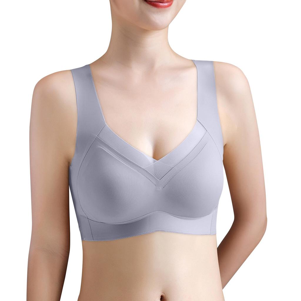 Seamless Underwear Women's Thin Large Size Bra Beautiful Vest  One-piece Fixed Cup Push-up Bra
