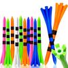 50Pcs Golf Tees Plastic Unbreakable 5 Prongs Head Tee With Stripe Markers 83Mm70Mm Long Ball Holder Low Friction Less Resistance