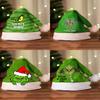 Grinch Green Christmas Hat With Thick Double Sided Velvet For Winter Holiday Celebration
