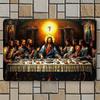 2D Flat 30*20cm, Religious-themed Wooden Wall Art: The Last Supper Scene, Ideal for Christian Decor, for Home, Kitchen, Garden, Bedroom, Bar.