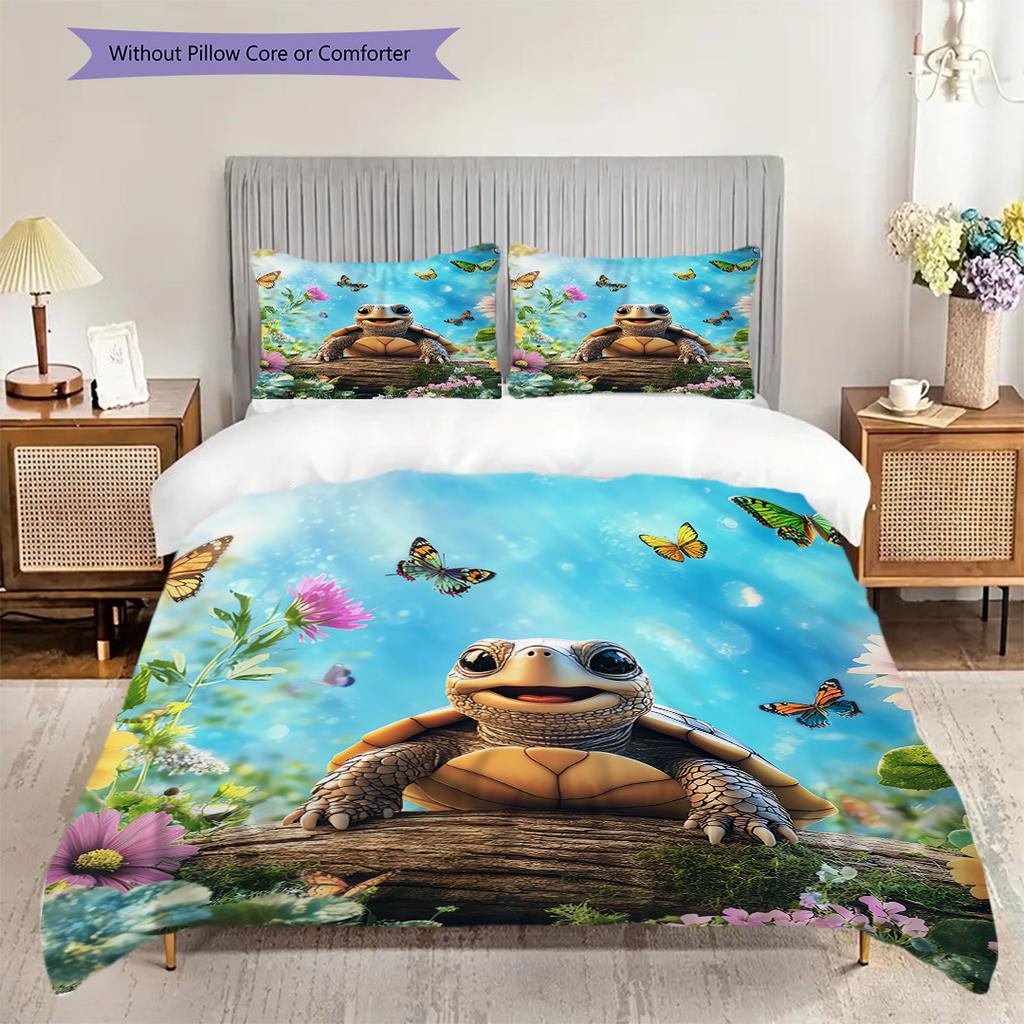 Juego de Colcha con Estampado de Carey Funda de Colcha Funda de Almohada Decoración del Hogar Regalo de Cumpleaños (1 * funda nórdica + 2 * fundas de almohada, sin núcleo)