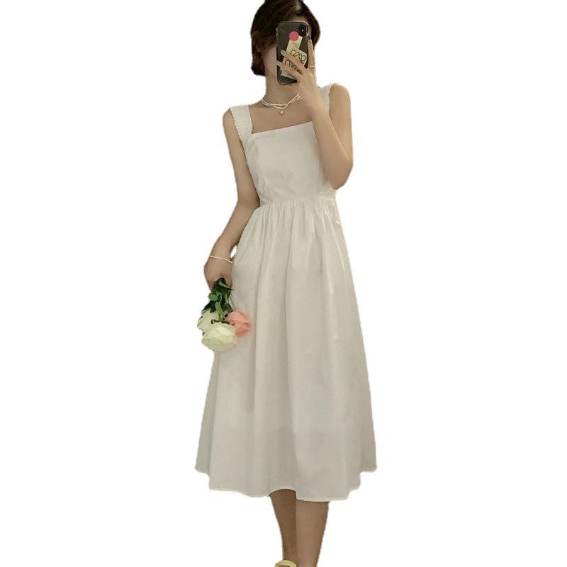 Women's 2025 Summer French Mid-Length Waist-Slimming Temperament Dress