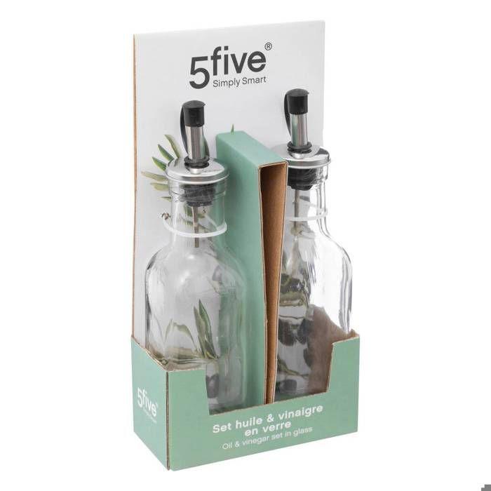 5five - 2 bouteilles huile/vinaigre verre 0,16l