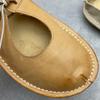 Johnature Handmade Genuine Leather Flat Slippers Round Toe Retro Soft Soled Women's Outdoor Slip-on Shoes