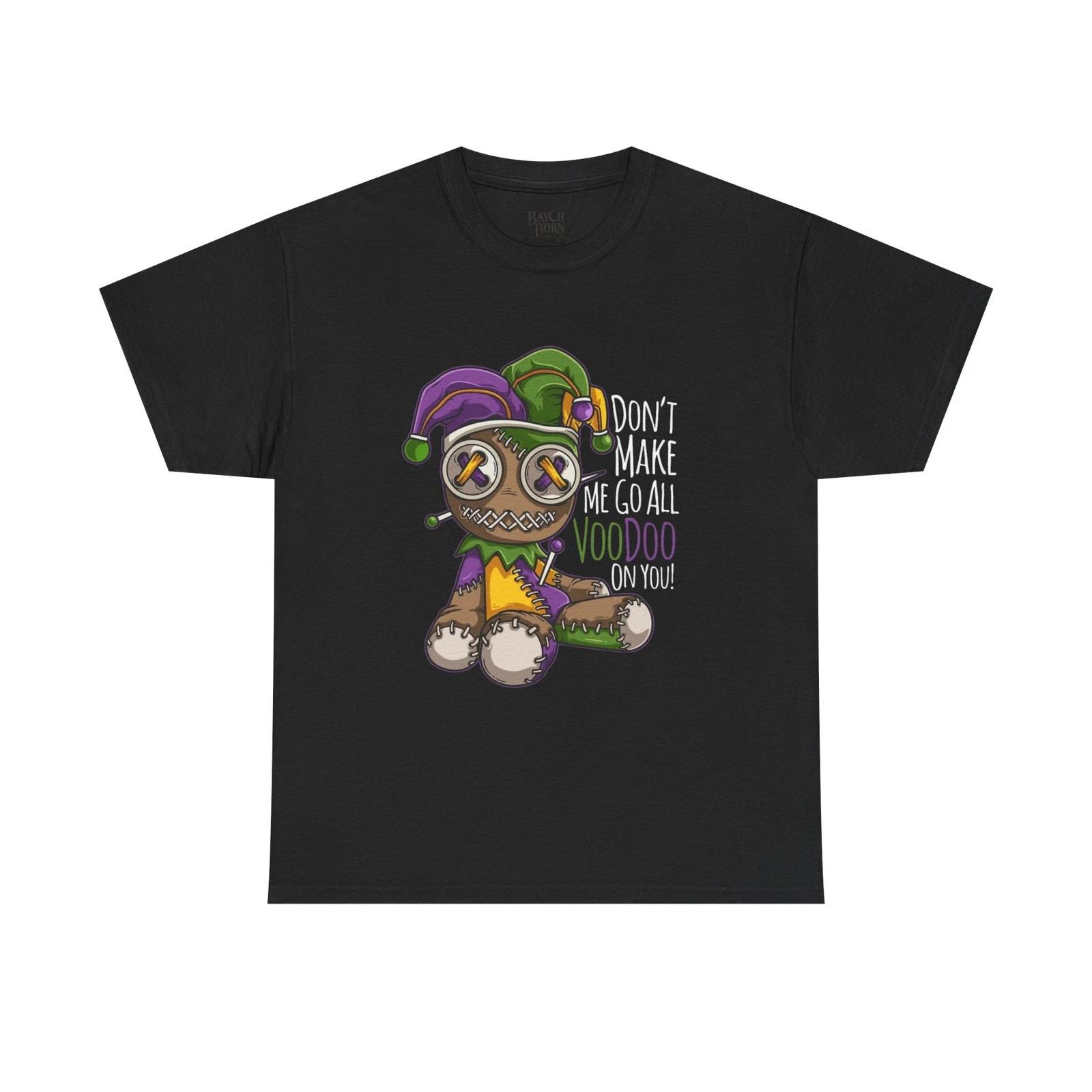 Mardi Gras Voodoo Doll T-Shirt | Carnival Skull, Beads, Fleur-de-lis M