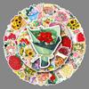 50 Colorful Flower Doodle Stickers: Waterproof & Perfect for Decorating Bottles, Phones, and Suitcases