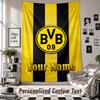 Arazzo da Appendere alla Parete con Nome e Testo Personalizzati, Arazzo Decorativo Borussia Dortmund per Camera da Letto