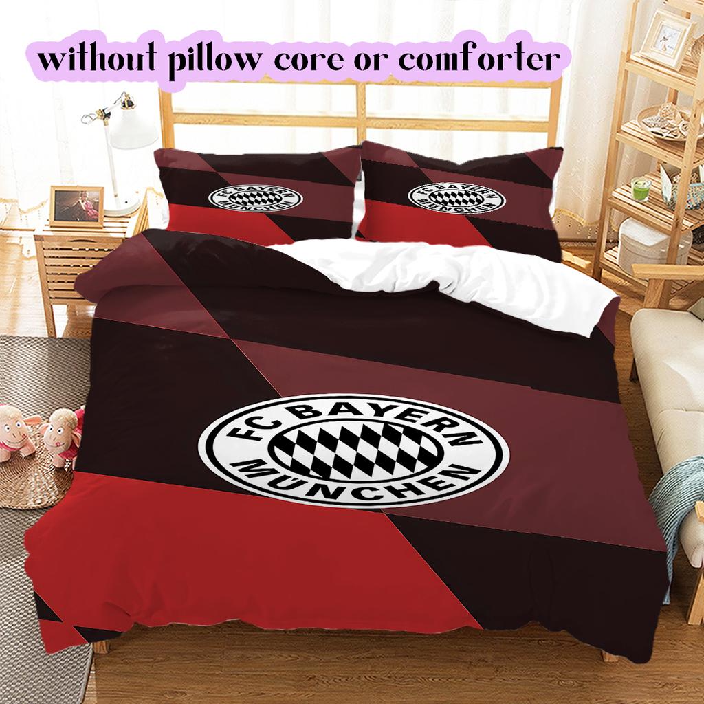 FC Bayern München Patroon Beddengoed Dekbed Set Dekbedovertrek Kussensloop Huisdecoratie Verjaardagscadeau (1 dekbedovertrek + 2 kussenslopen, zonder binnenkussen)