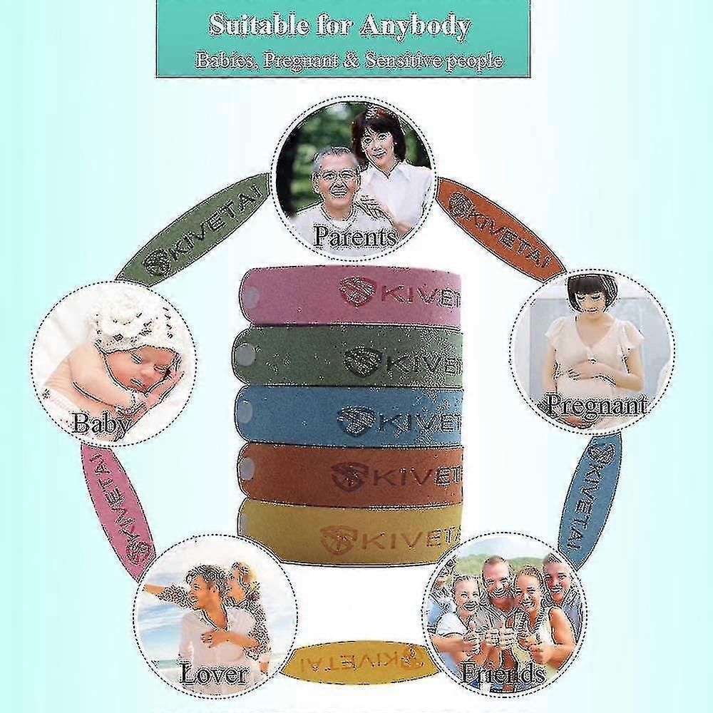 5pcs Mosquito Repellent Bracelet, Insect Repellent Bands Natural Anti Mosquito Bracelet Travel Repellent Mosquito