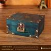 Vintage Wooden Jewelry and Storage Box with Lock