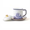 Yongfengyuan Mr. Porcelain 'Si Hai Sheng Ping' Lidded Ceramic Cup Set