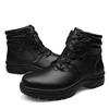 Men's Winter Martin Boots with Velvet Lining - Warm, Casual, High-Top, Round Toe, Large Sizes Available