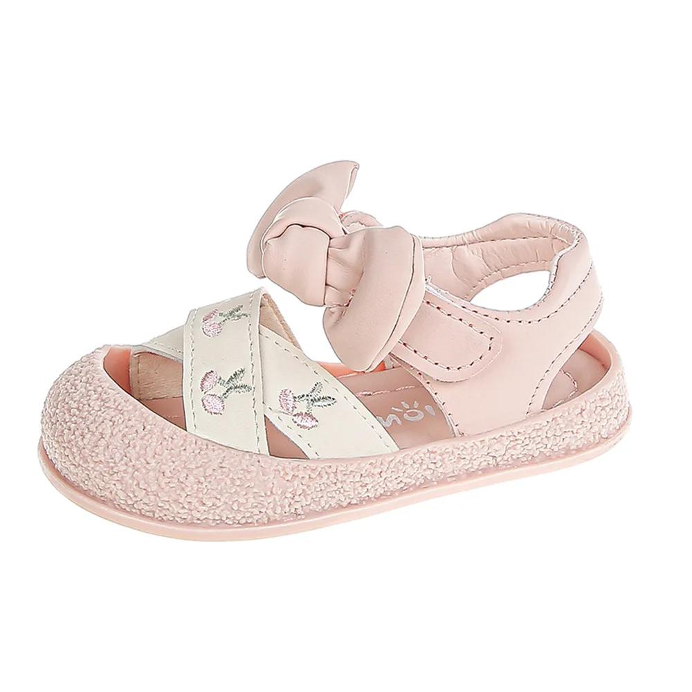 Fashion Kid Shoe Girl Soft Soles Casual Shoe Fashionable Princess Shoes New Antiskid Beach Shoes Bow Shaped Girl Sandals Sandálias