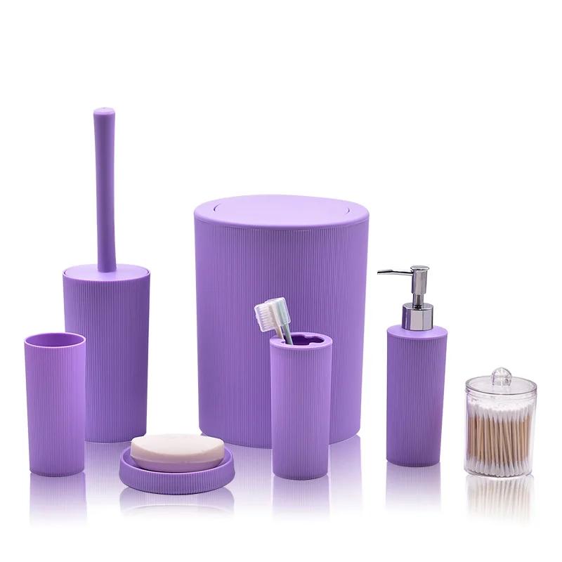 7Pcs/Set Bathroom Accessories Washing Tools Bottle Shampoo Plastic Toiletries Bathroom Hotel Bathroom Storage And Toiletry Set