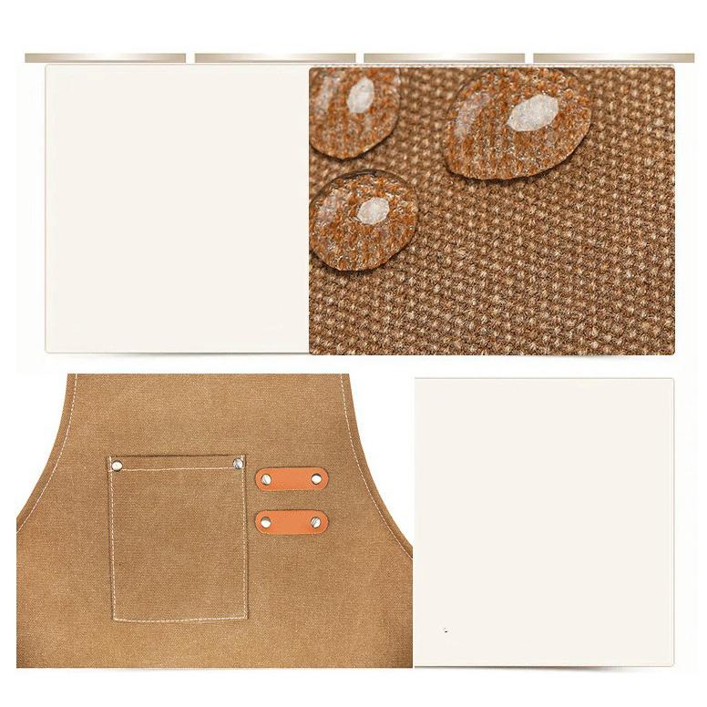 Șorț de tâmplărie Pânză groasă Impermeabil Șorț de lucru pentru grădinărit Cafenea Bej deschis