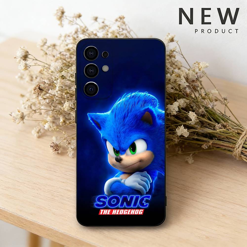 S-Sonic the H-Hedgehog Phone Case For Samsung S26,25,24,23,22,30,21,10,9,Ultra,Plus,Lite Black Soft Case Samsung S24