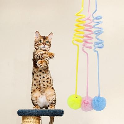 Suction Cup Type Spring Rabbit Fur Ball Cat Toys, Cat Teasing Balls, Self-entertaining Interactive Cat Toy Balls, Pet Supplies