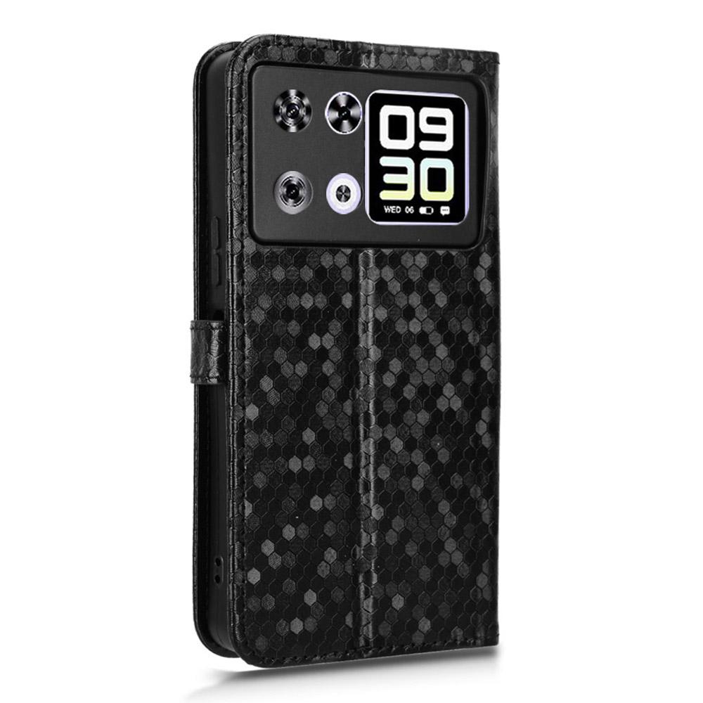 For Cubot P90 Wallet Case Dot Pattern Imprint PU Leather Phone Cover with Wrist Strap