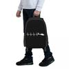 Helicopter Heartbeat W Student Backpack School Bag Hiking Travel Daypack for Men Women Fashion Bookbag Shoulder Bags