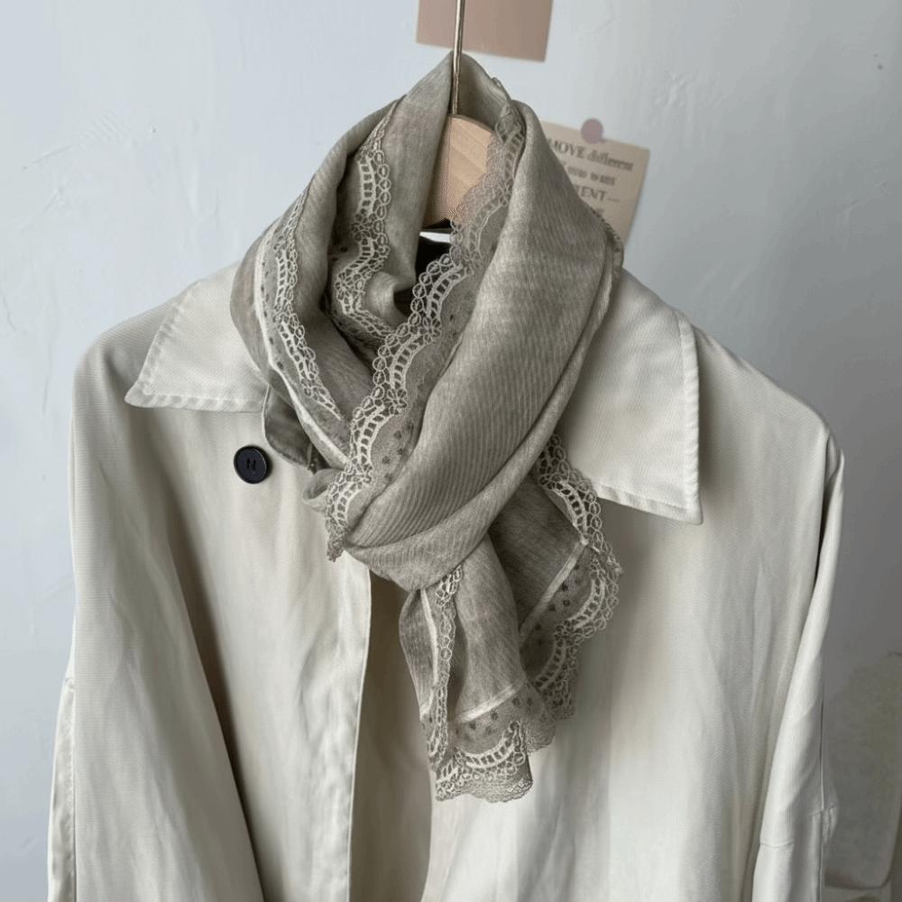 Solid Color Cotton Linen Scarf Elegant Silk Scarf Versatile Shawls Wraps  for Women