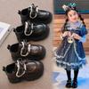 2025 Autumn New Fashion Korean Version of Girls Lace Bow Princess Leather Shoes Soft Sole Non-slip Loafers Outer Wear