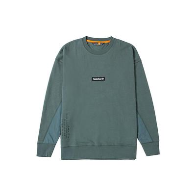 Solid Color Letter Logo Print Crew Neck Pullover Long Sleeve Sweatshirt Men Sweatshirt Green A5VQS-392