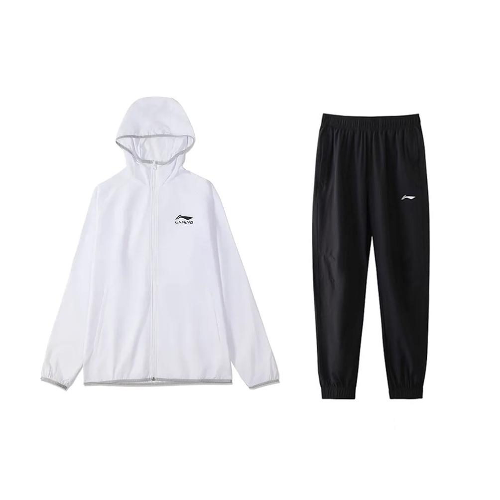 

Li-Ning Letter Zipper Hoodie And Mid-Waist Long Pants Casual Sports Suit Men suit YFDT141-1+YYKV135-1 XL