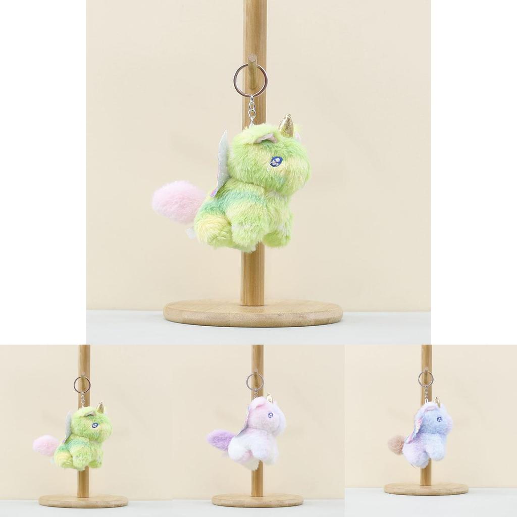 Adorable Colorful Plush Unicorn Keychain Doll With Short Plush Material