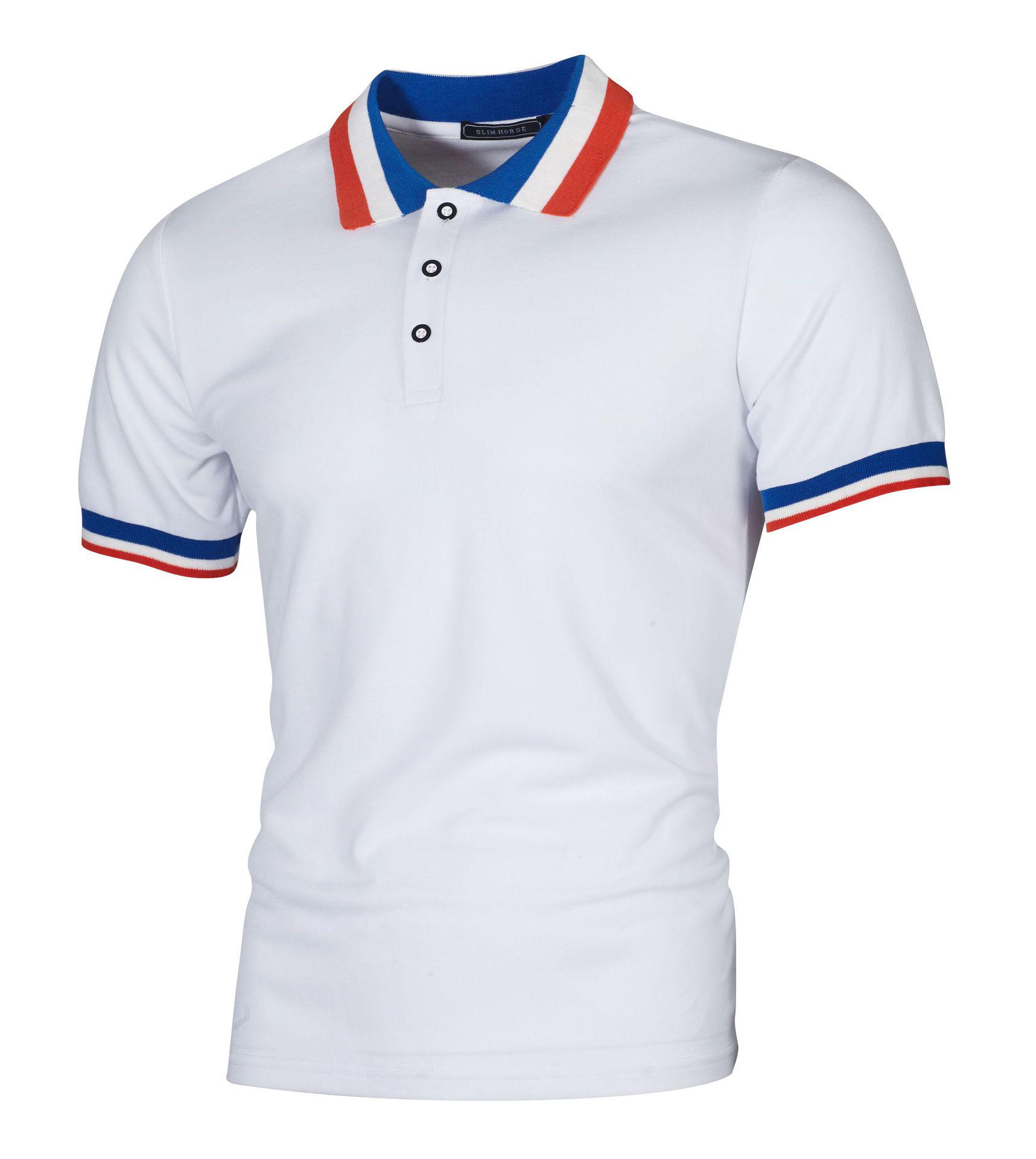 Летняя мужская рубашка поло Летняя деловая футболка-поло с лацканами в деловом стиле Спортивная футболка Yasheng S белый