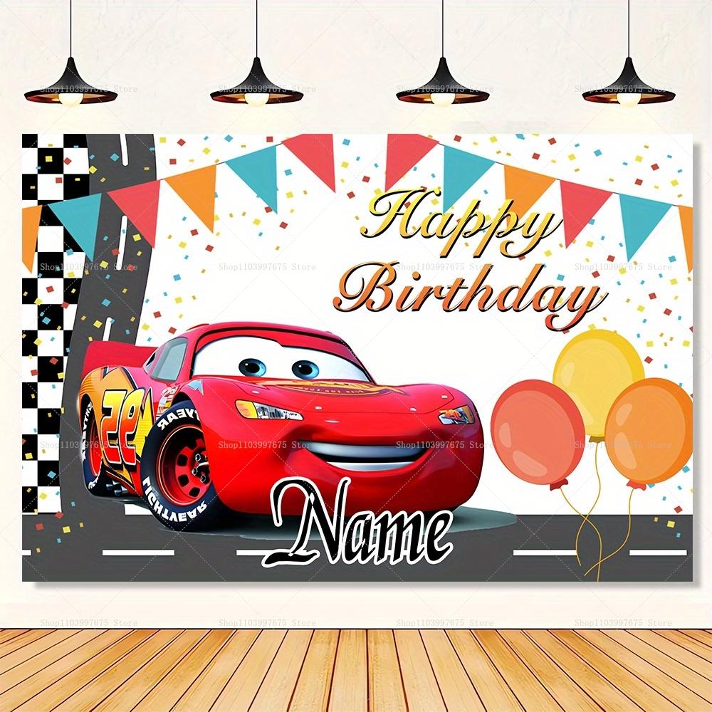 Customizable Disney Lightning McQueen backgrounds, children's birthday party decorations, photo background, baby shower banner, photo booth accessorie