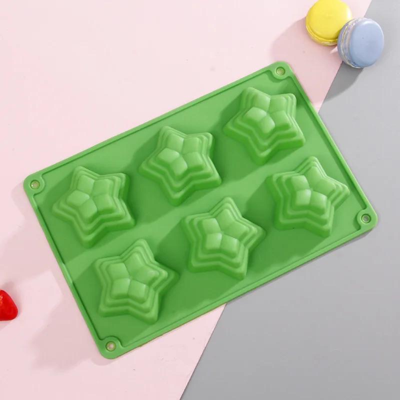 Kendin Yap Çikolatalı Jöleli Puding Kek Kalıbı 6 Silikon Dondurma Dekorasyonu Buz Kalıbı