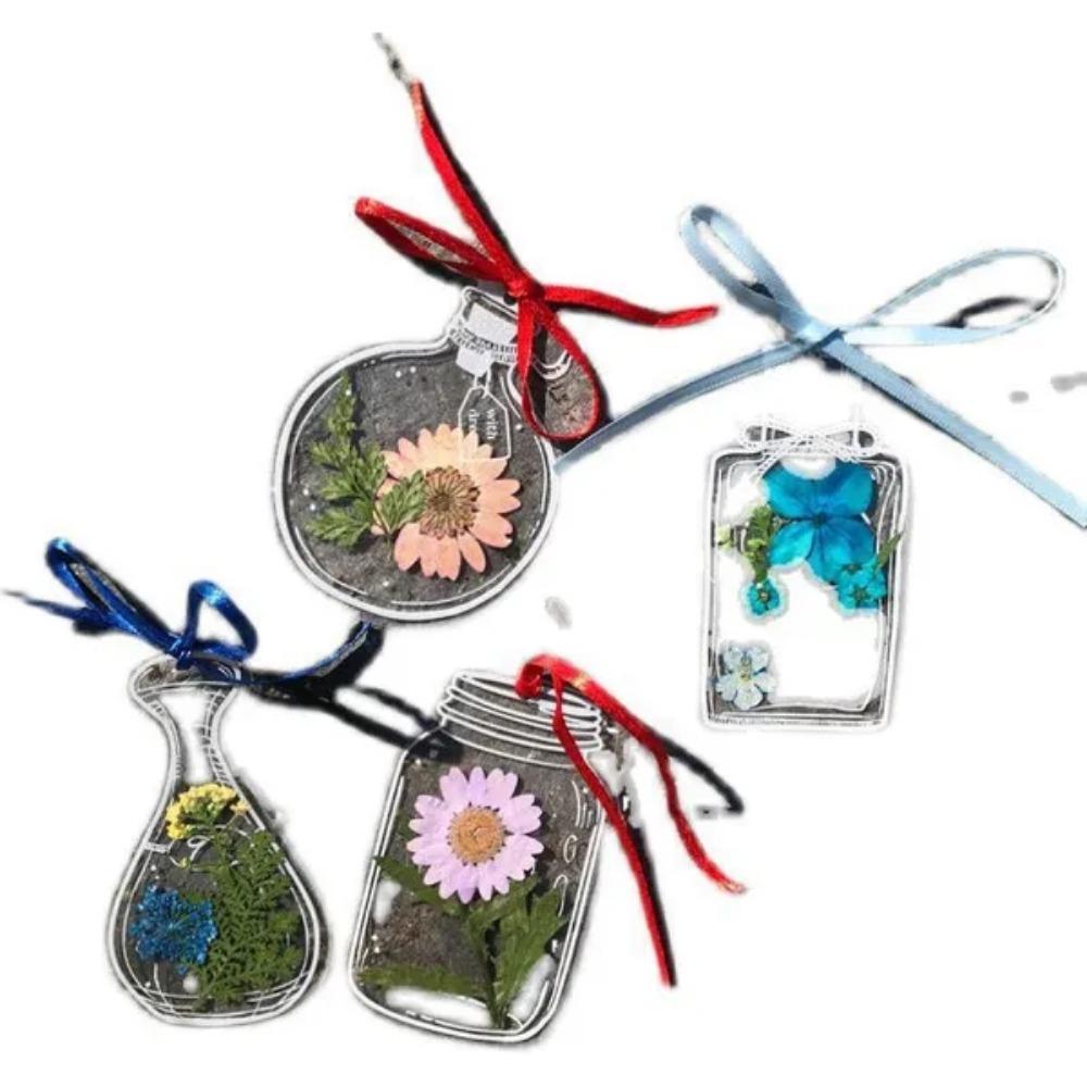 Transparent Glassware Bottle Shape/Flowers Stickers Decorative Decals Paper Scrapbooking Embellishment Supplies Bookmark  DIY Art Craft