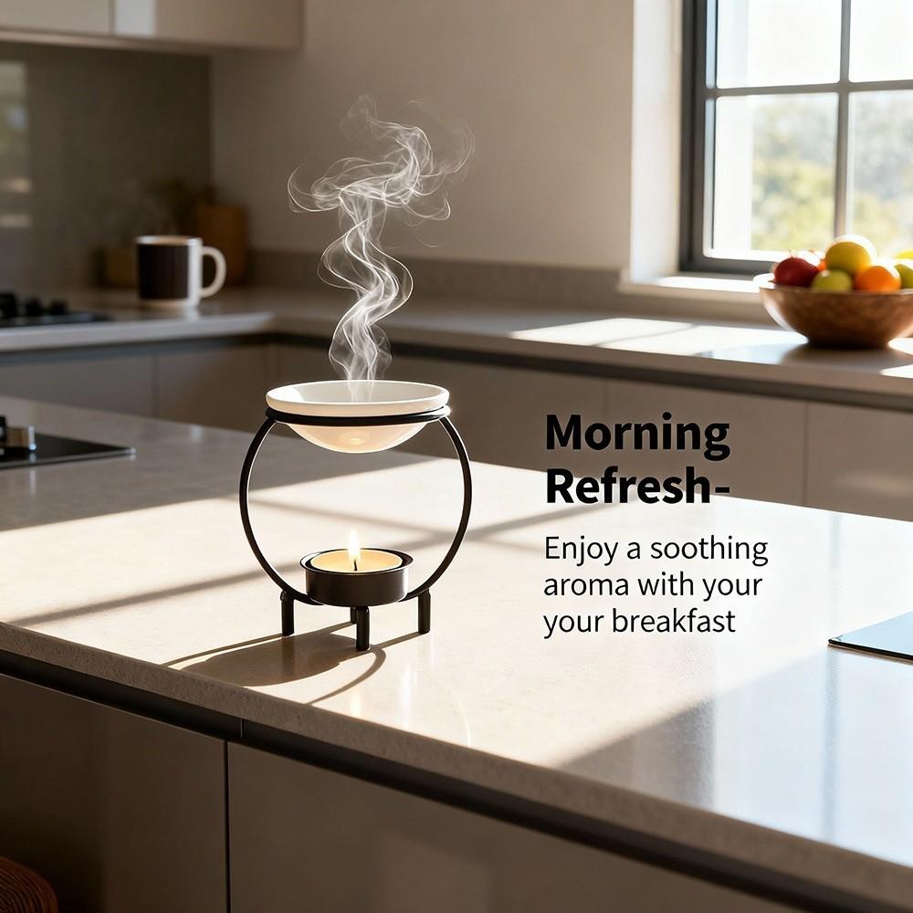 Creative Minimalist Aromatherapy Candle Holder Iron Portable Fragrance Burner Decorative Candle Heating Holder Indoor Use
