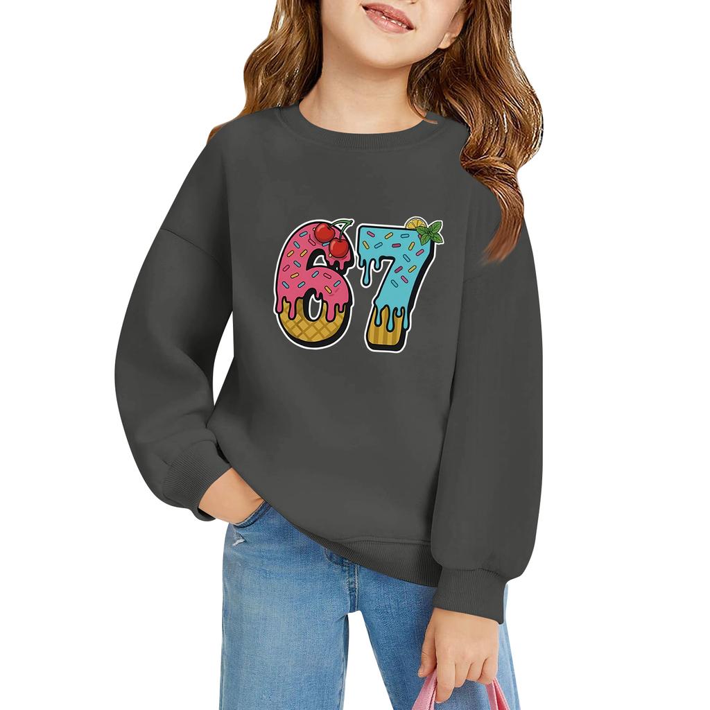 Kinder Langärmeliger Lockerer Pullover Buchstabenbedrucktes Kapuzensweatshirt
