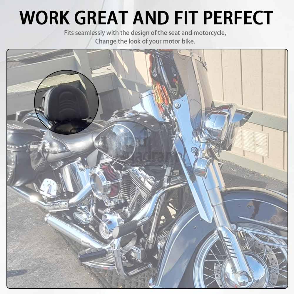 Motorcycle Accessory Rear Adjustable Driver Backrest Seat Black/Chrome Fit For Harley Heritage Softail Classic FLSTC 2007-2017