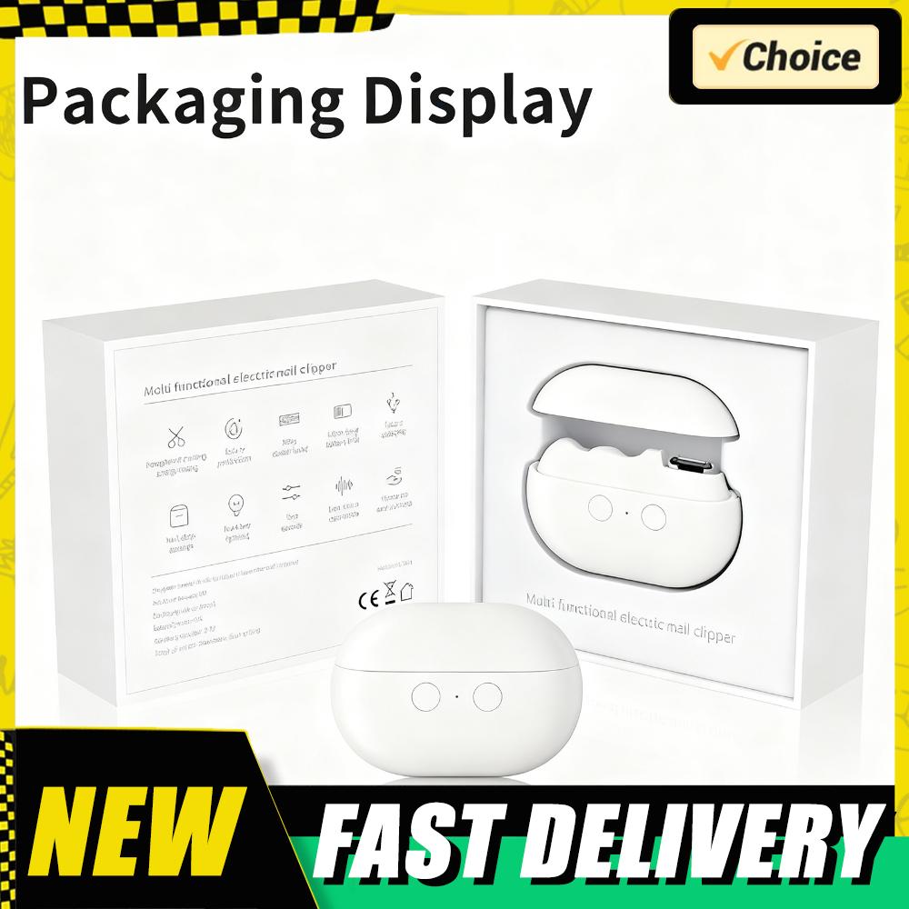 Electric Nails Cutter Trimmer Polisher Auto LED Light Nail Dust Collector Portable Rechargeable Safety Automatic Nail Clipper