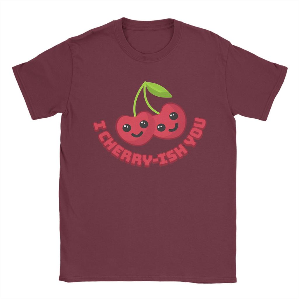I Cherryish You Cute Cherry Cartoon T Shirt Summer 100 Cotton T Shirts For Unisex Leisure Casual Tshirt ShortSleeved Tees