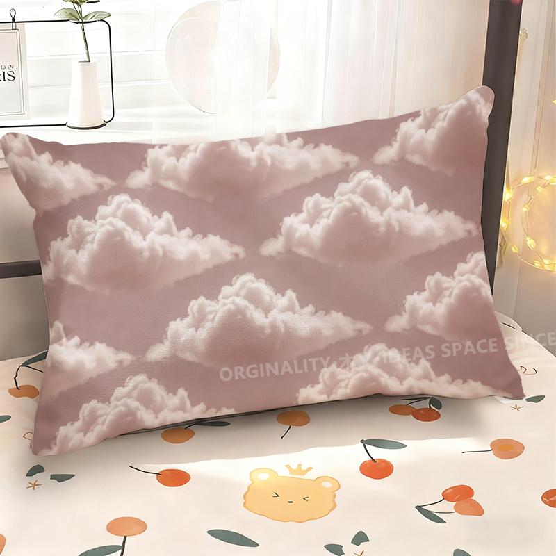 Pink Clouds Patterned Pillowcase Suitable For Sofa Bedroom Car Pillow Cover Cushion Rectangular Back Cushion